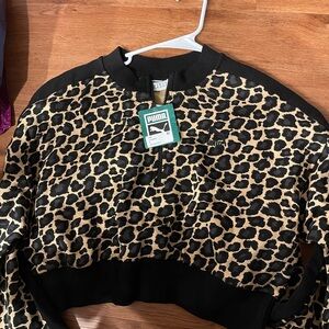 Cheetah Print Crop Top Sweater